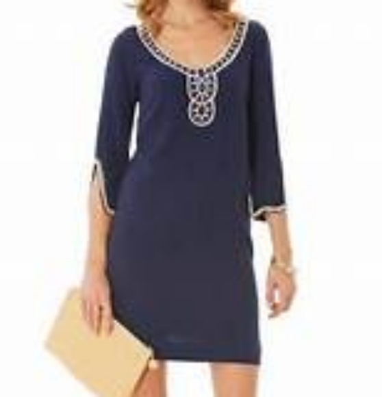 Lilly Pulitzer Dresses & Skirts - Lilly Pulitzer Navy Sarah Tunic Bead Dress Size S